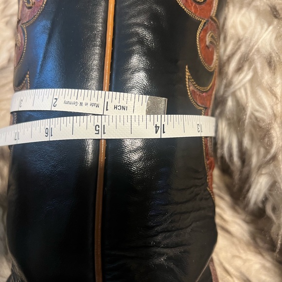 Tony Lama MEN CAIMAN & LEATHER WESTERN BOOTS-cognac-Sz 8 D - Picture 10 of 15